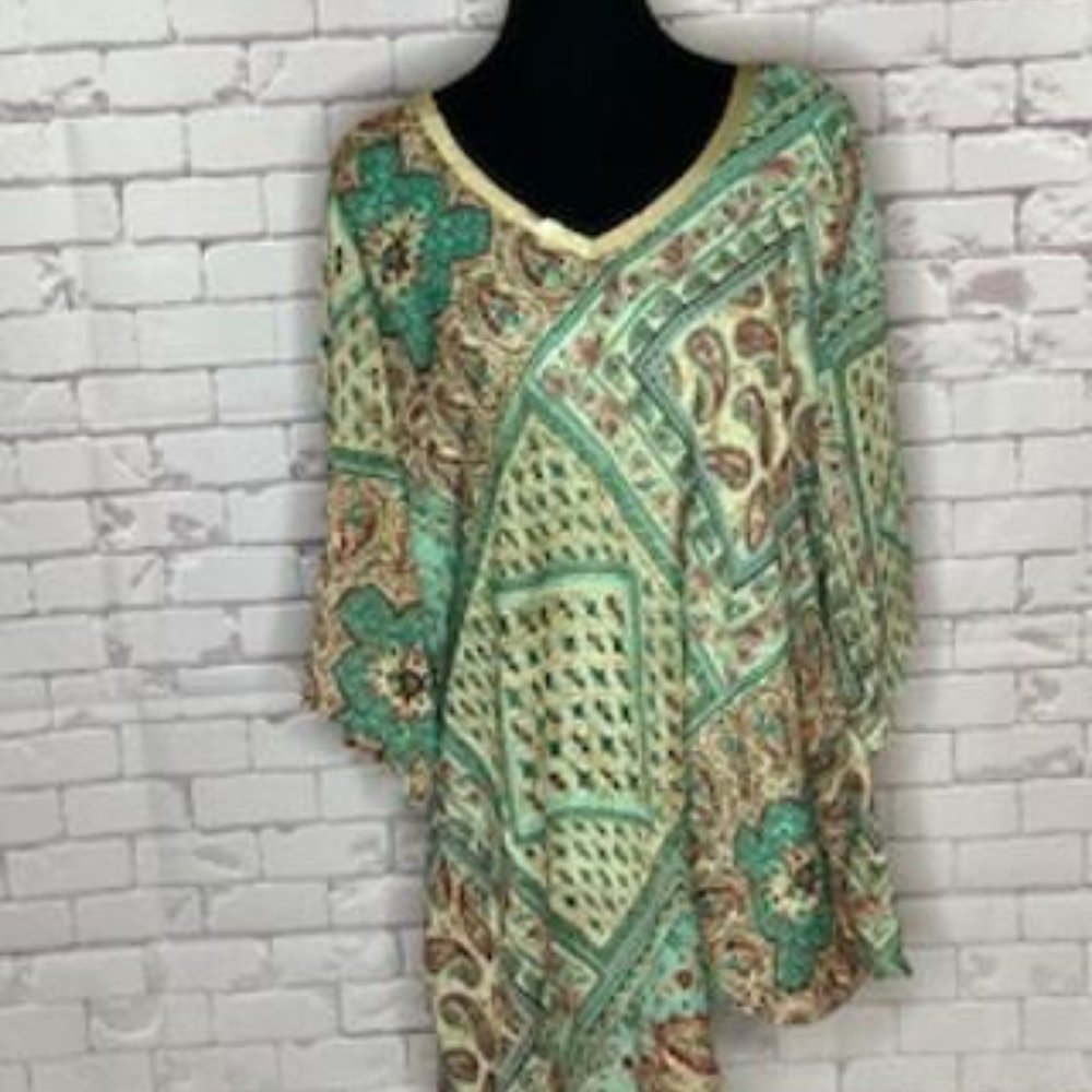 🌈 Roz & Ali 2X Teal and Orange Tunic - Effortless Style, Endless Comfort 🌟